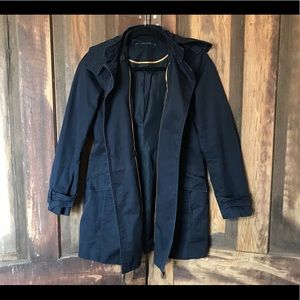 ZARA navy blue button up lightweight jacket/coat